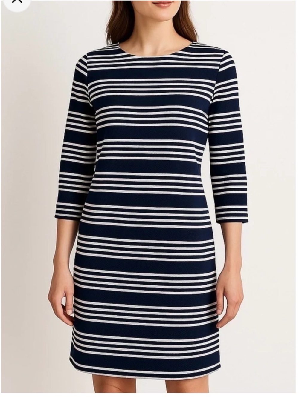 Banana Republic Navy and White Striped Sheath Dress - Classic Women’s Dress
